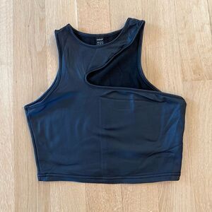 SHEIN Black Asymmetrical Tank Top